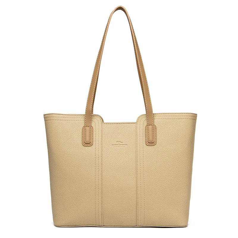 Designer Soft Leather Bucket Tote