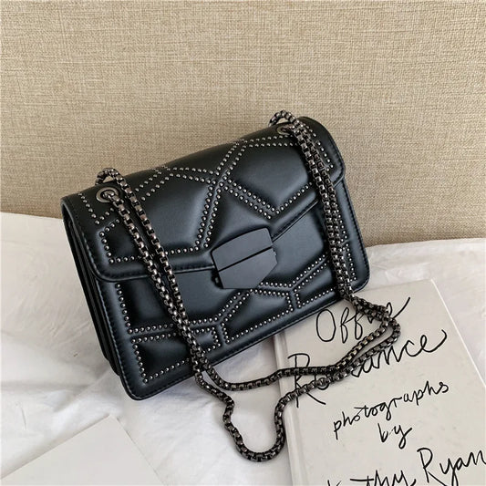 Vintage Rivet Designer Crossbody Bag