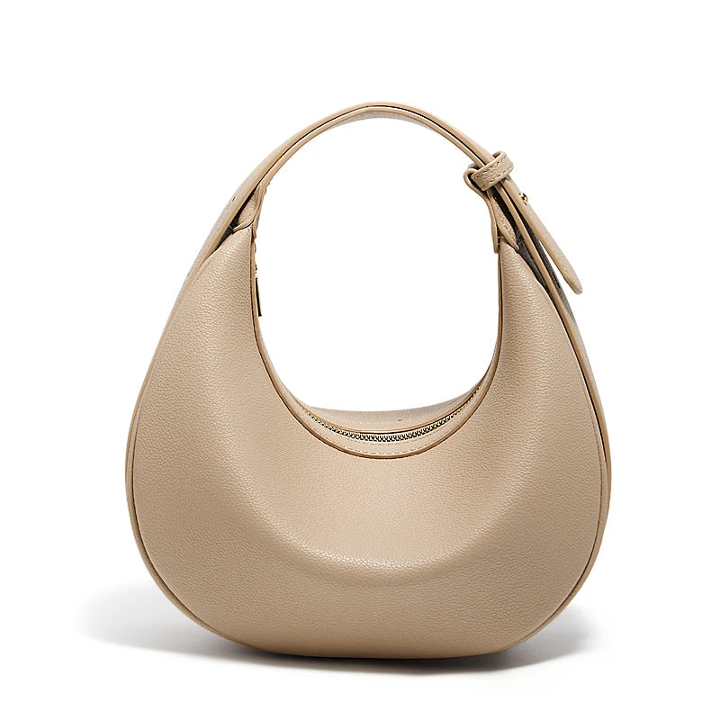 Minimalist Crescent Leather Underarm Bag