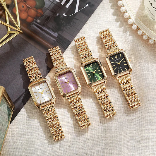 Geometric Steel Band Dress Watch