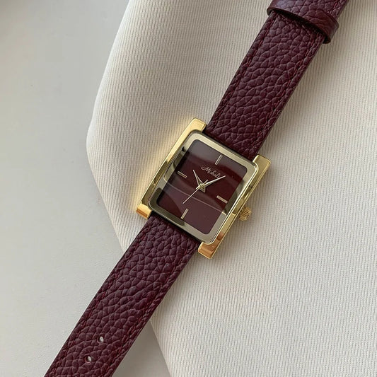 Niche Square Leather Party Watch