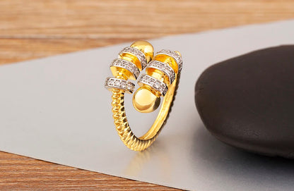 Hip-Hop Zircon Adjustable Open Ring