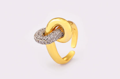 Hip-Hop Zircon Adjustable Open Ring