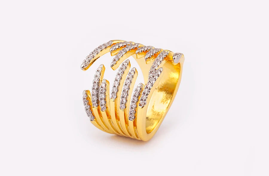 Hip-Hop Zircon Adjustable Open Ring