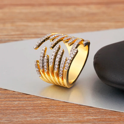 Hip-Hop Zircon Adjustable Open Ring