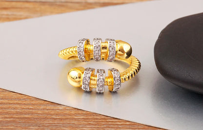 Hip-Hop Zircon Adjustable Open Ring