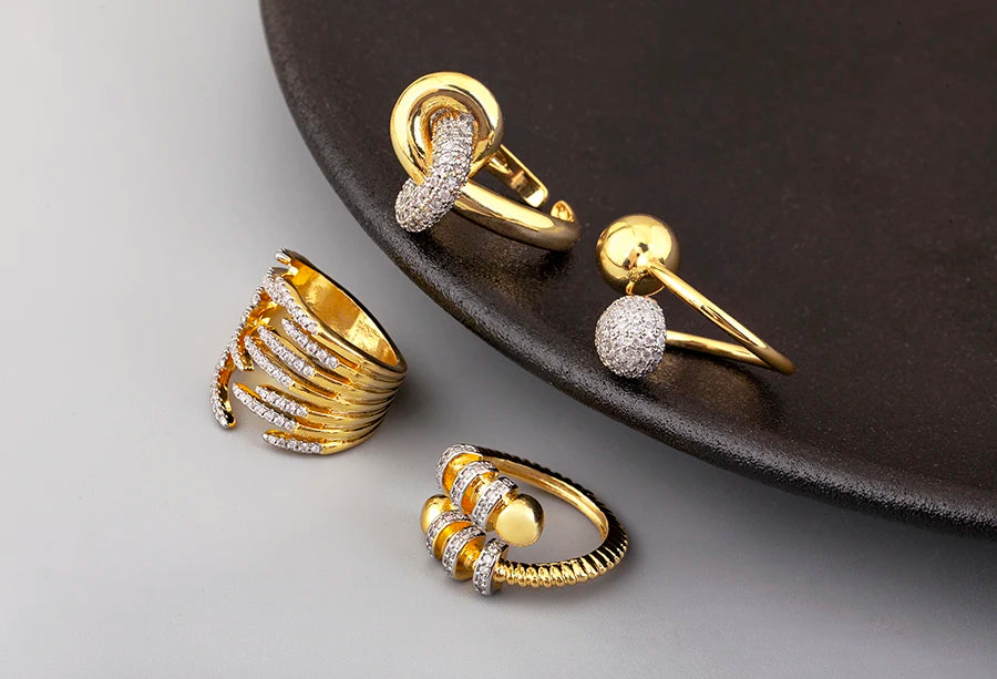 Hip-Hop Zircon Adjustable Open Ring