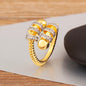Hip-Hop Zircon Adjustable Open Ring