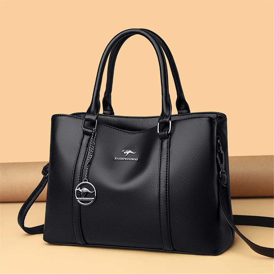 Masterpiece Grained Leather Messenger Bag
