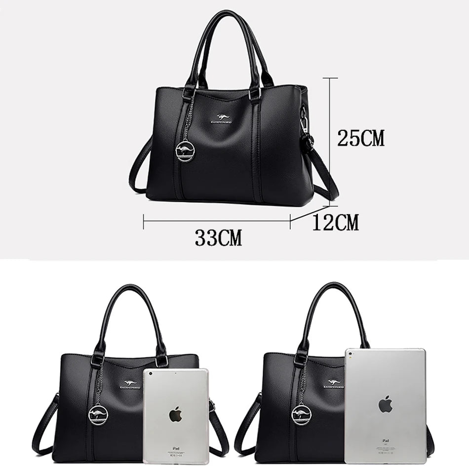 Masterpiece Grained Leather Messenger Bag