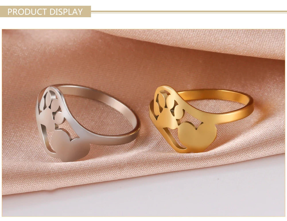 Gilded Heart Animal Motif Ring