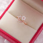 Sakura Flower Crystal Open Ring