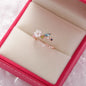Sakura Flower Crystal Open Ring