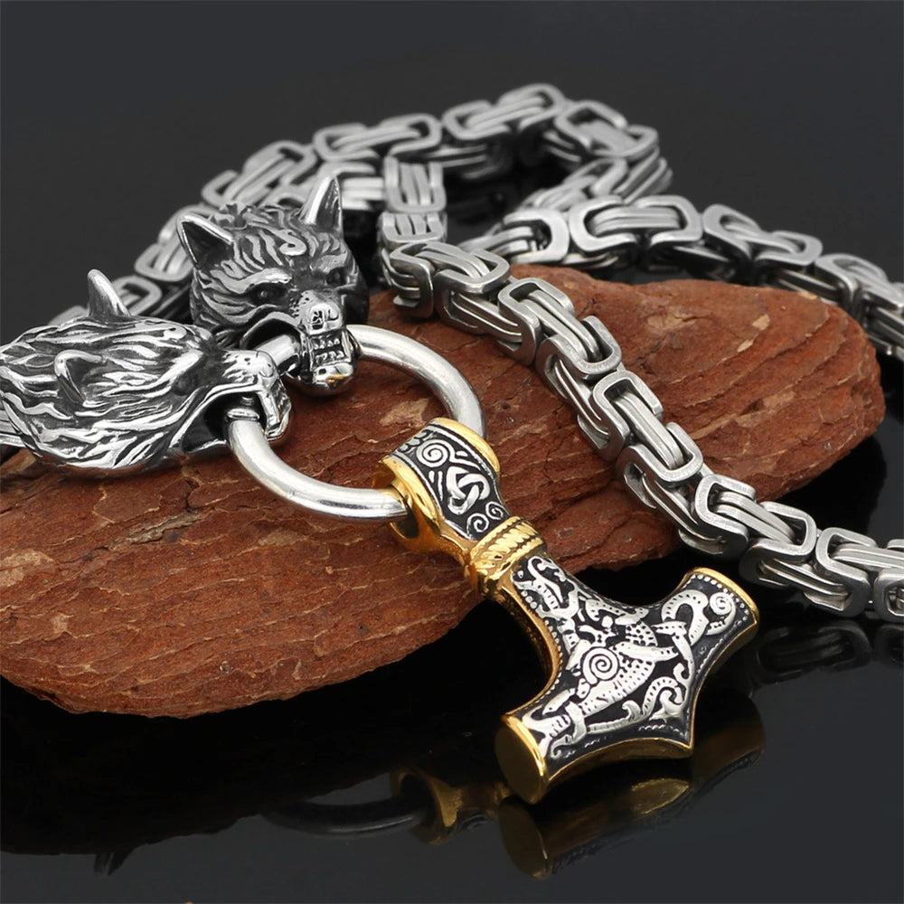 Viking Wolf Stainless Steel Necklace