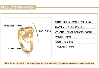 Gilded Heart Animal Motif Ring