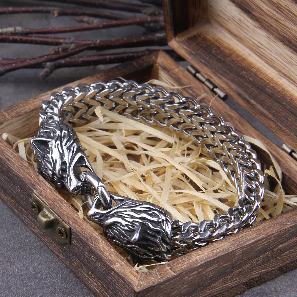 Viking Dragon Mesh Biker Bracelet
