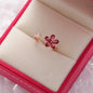 Sakura Flower Crystal Open Ring