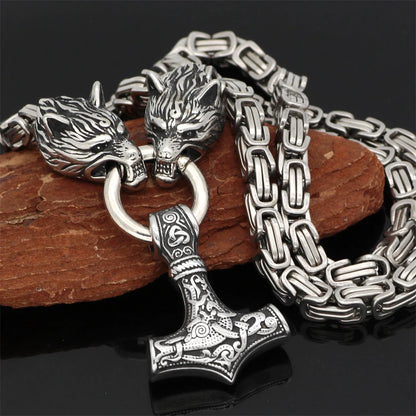 Viking Wolf Stainless Steel Necklace
