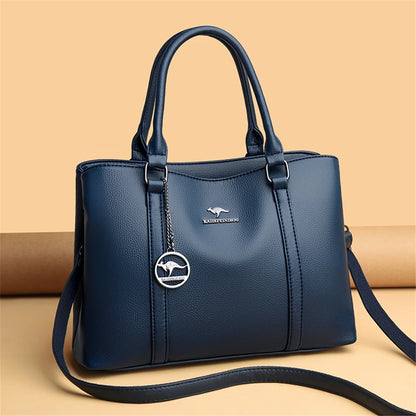 Masterpiece Grained Leather Messenger Bag