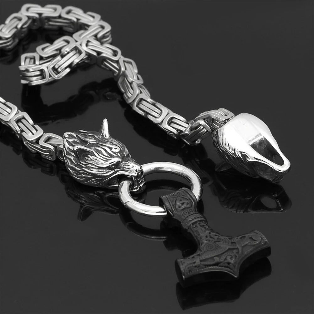 Viking Wolf Stainless Steel Necklace