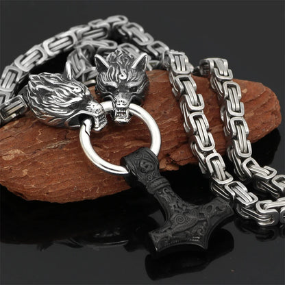 Viking Wolf Stainless Steel Necklace