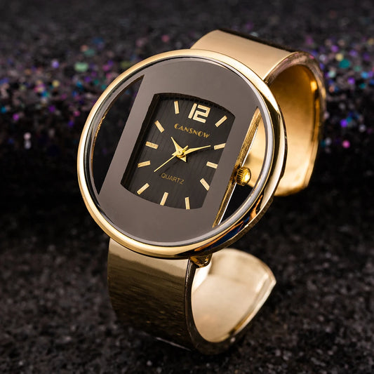 Gilded Bangle Bracelet Luxury Watch
