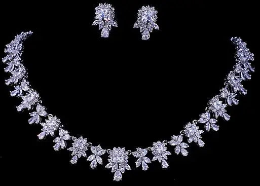 Square CZ Bridal Wedding Choker