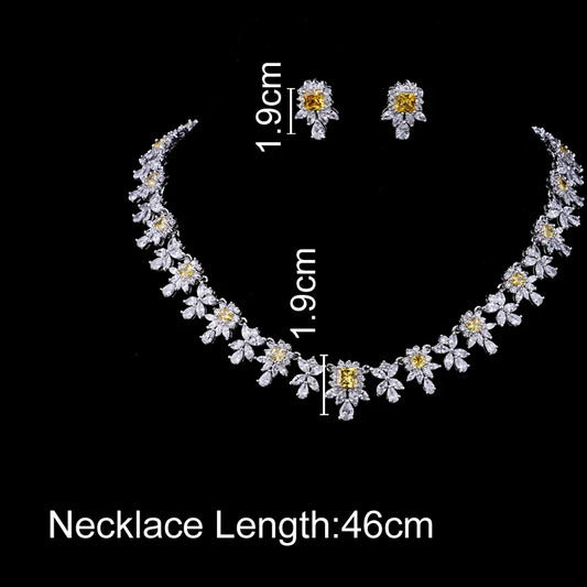 Square CZ Bridal Wedding Choker