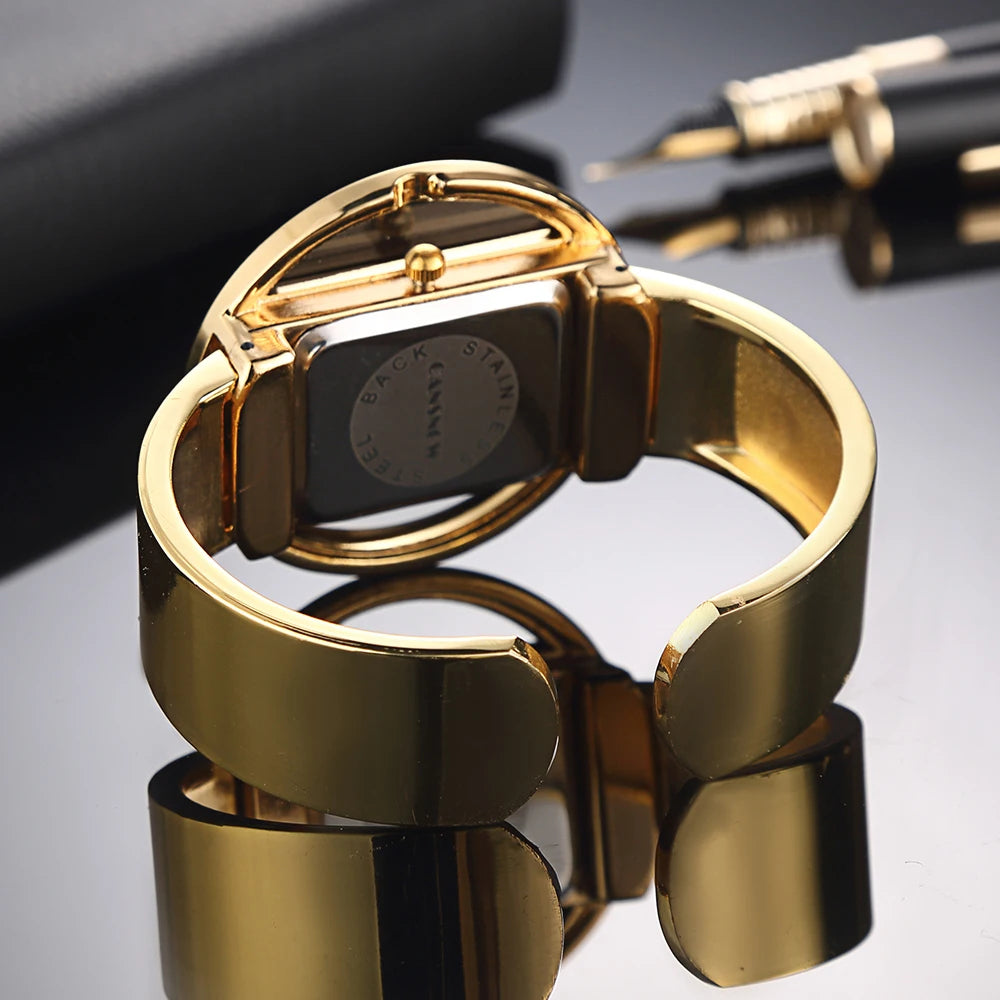 Gilded Bangle Bracelet Luxury Watch