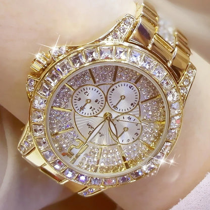Rose Gold Crystal Jewelry Watch