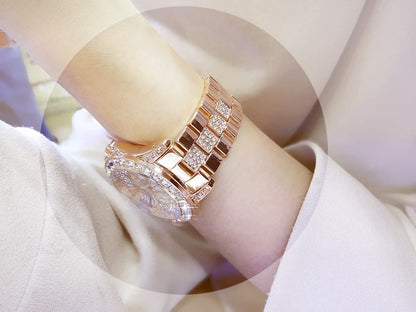 Rose Gold Crystal Jewelry Watch