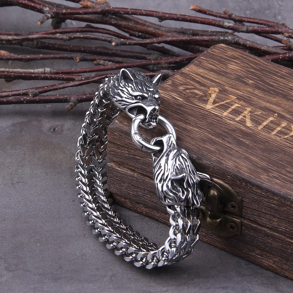 Viking Dragon Mesh Biker Bracelet