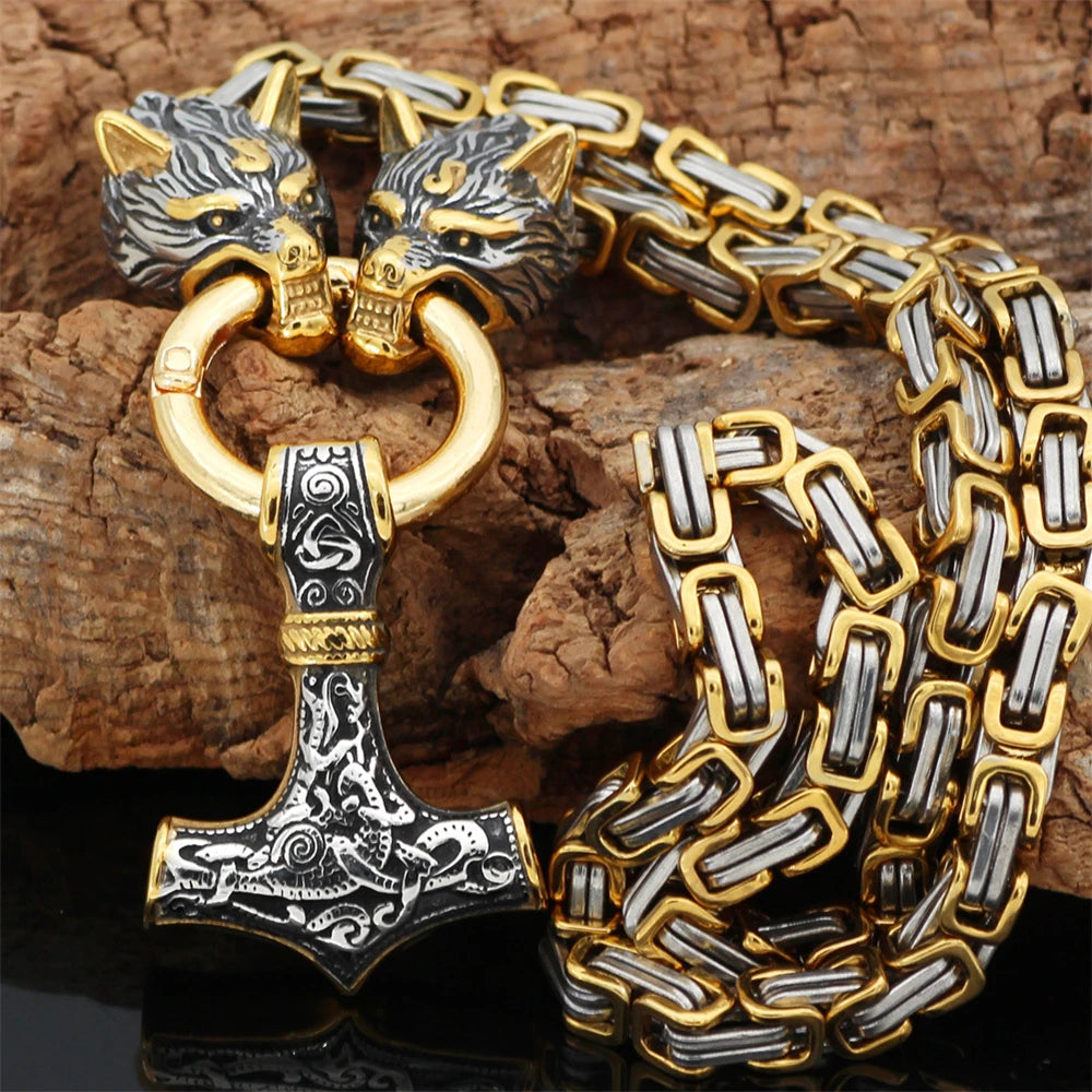 Viking Wolf Stainless Steel Necklace