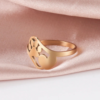 Gilded Heart Animal Motif Ring
