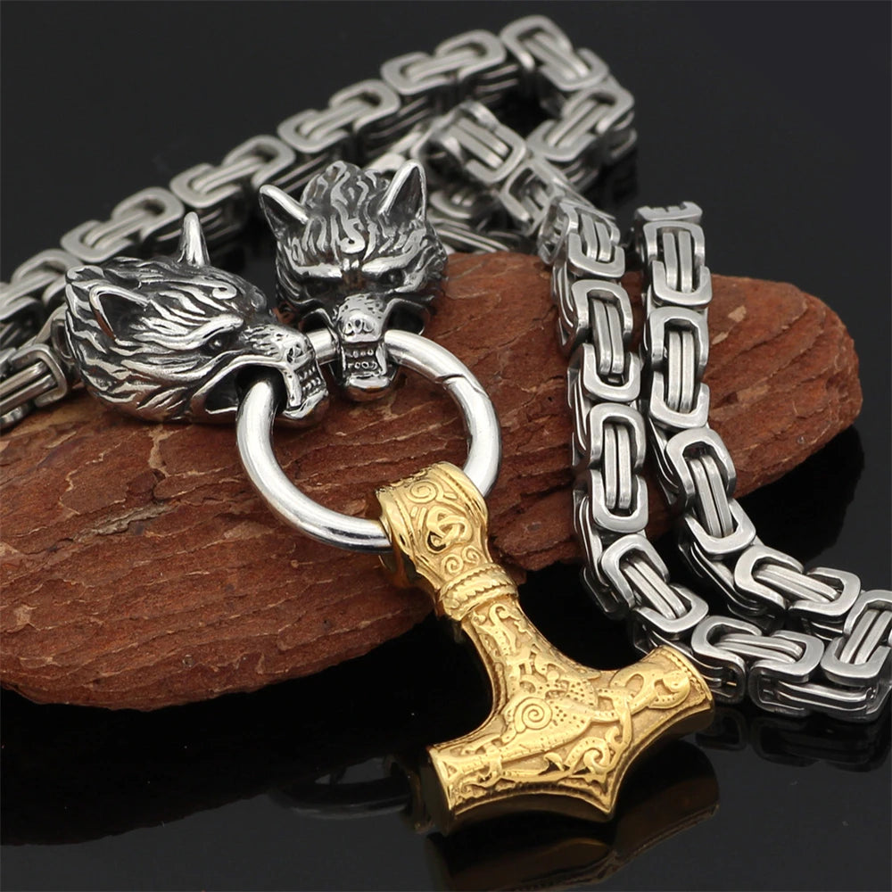 Viking Wolf Stainless Steel Necklace