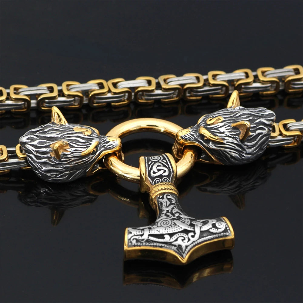 Viking Wolf Stainless Steel Necklace