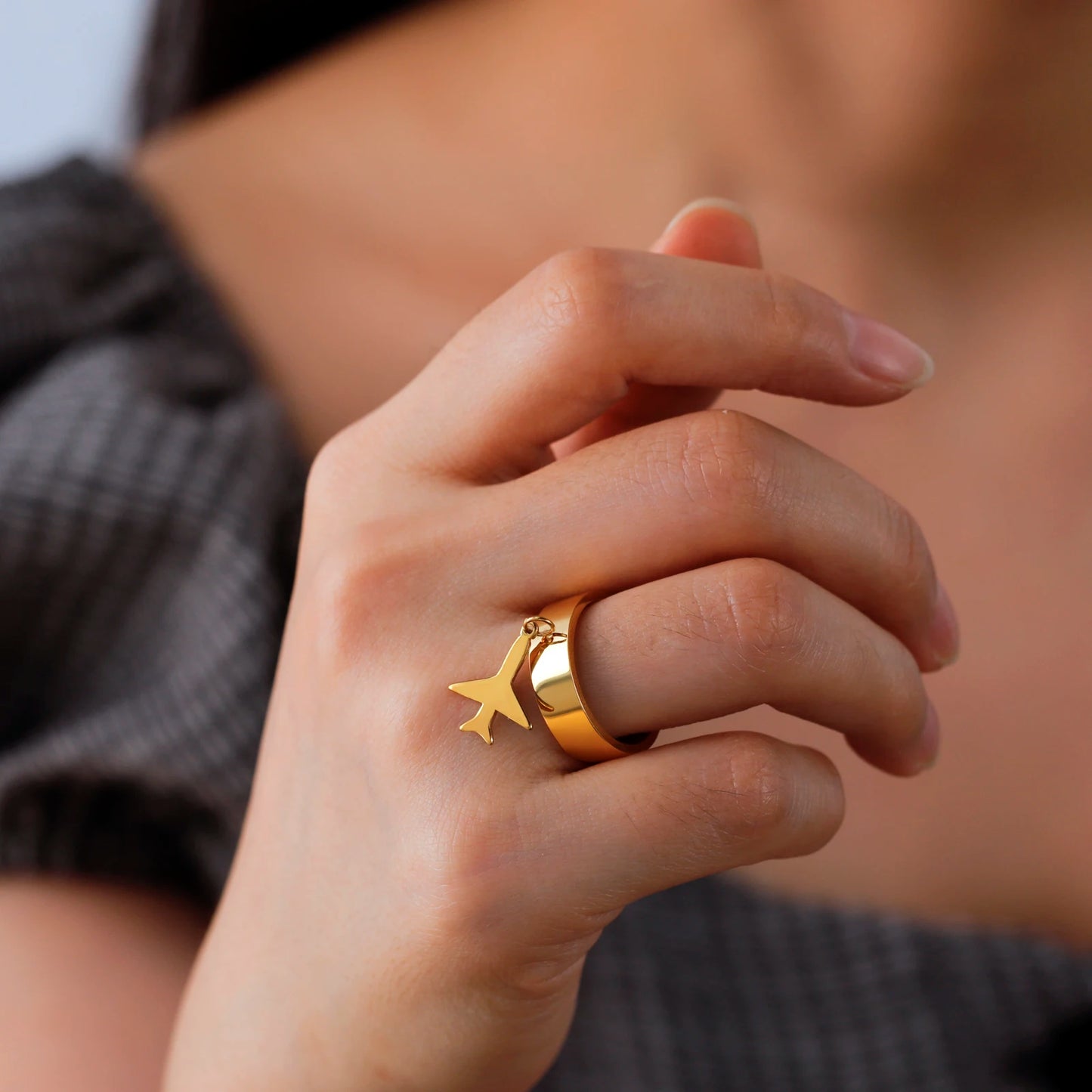 Minimalist Floral Stainless Steel Ring