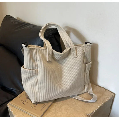 Corduroy Square Commuter Shoulder Bag