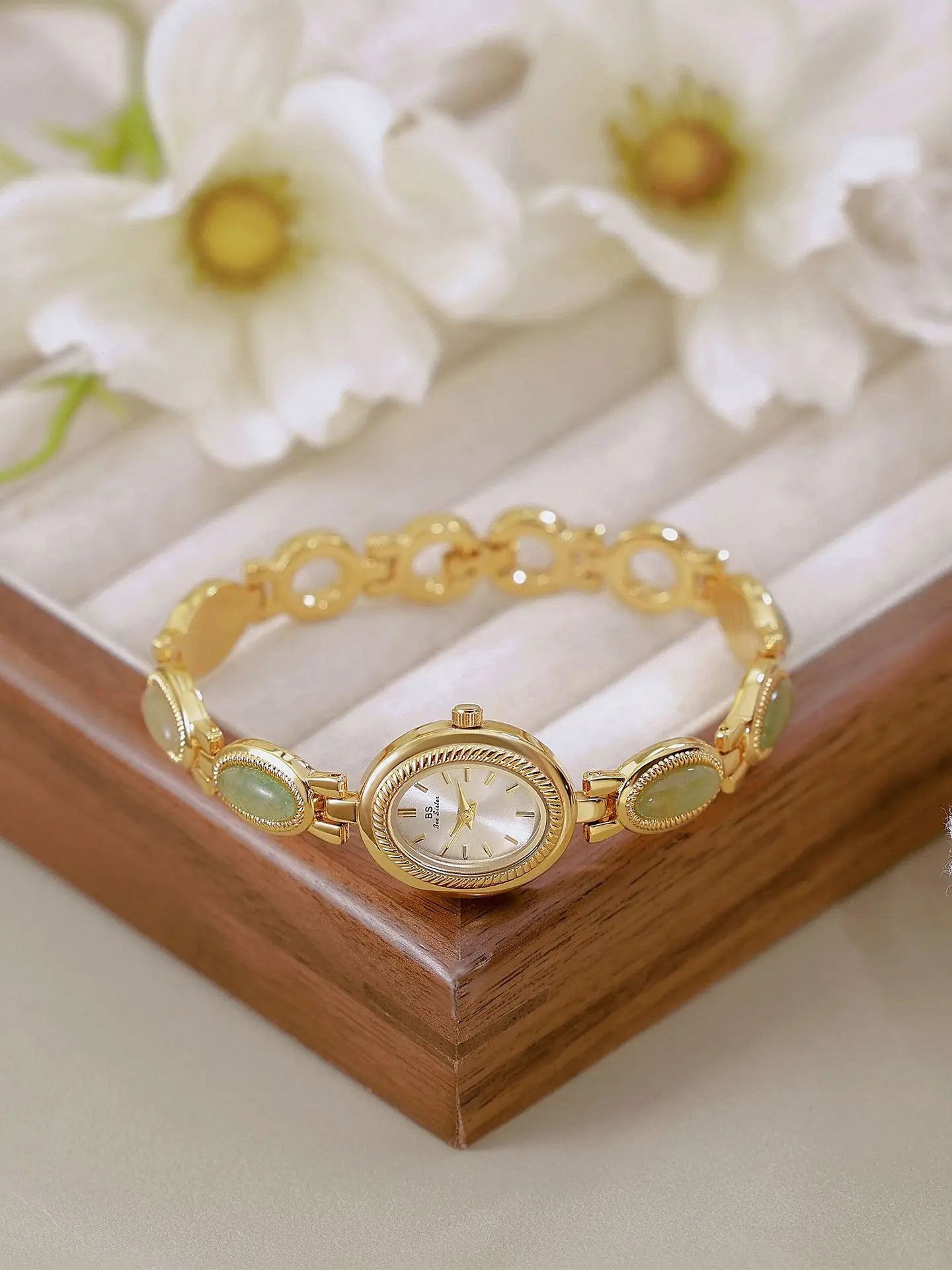 Natural Gemstone Oval Jewelry Watch