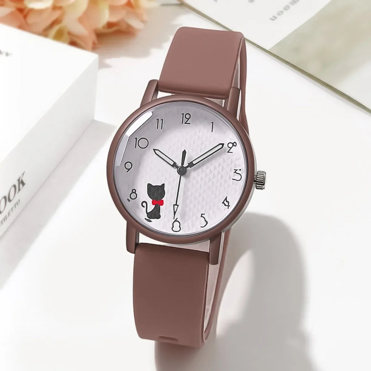 Whimsical Cat Silicone Kids Watch