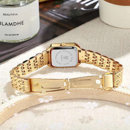 Rectangle Steel Band Quartz Watch