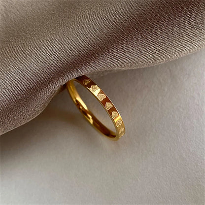 Minimalist Gilded Heart Wedding Ring