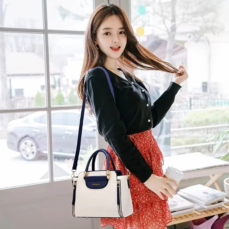 European Color-Block Office Wallet Bag