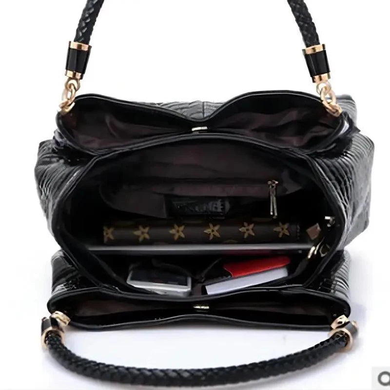 Crocodile Embossed Grand Commuter Tote