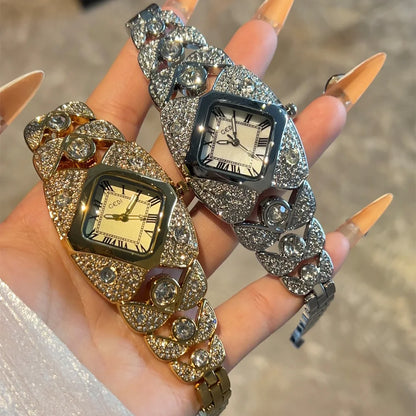 Roman Numeral Full Diamond Watch