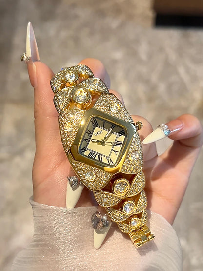 Roman Numeral Full Diamond Watch