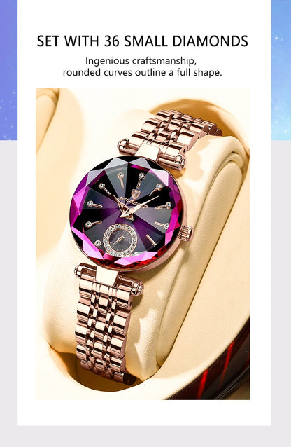 Rose Gold Steel Jewelry Watch