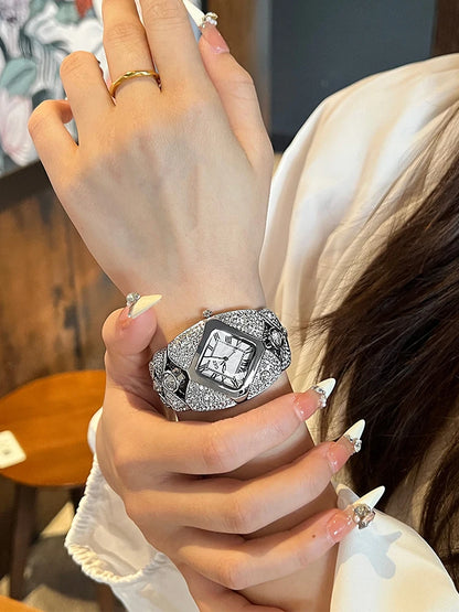 Roman Full Diamond Inlaid Watch