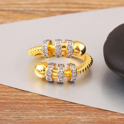 Hip-Hop Zircon Adjustable Open Ring