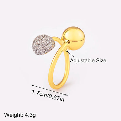 Hip-Hop Zircon Adjustable Open Ring